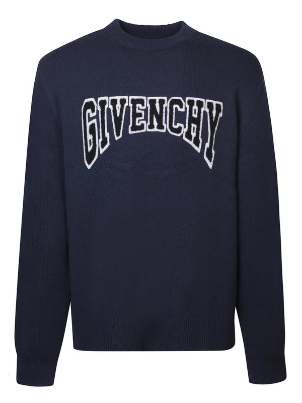 Givenchy Flocked Logo Crewneck Knit Jumper