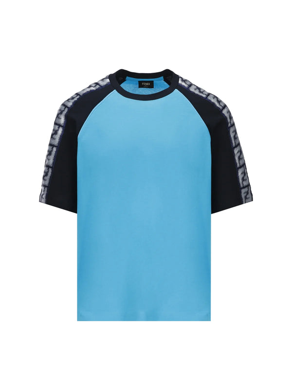 FF tape logo-print T-shirt blue