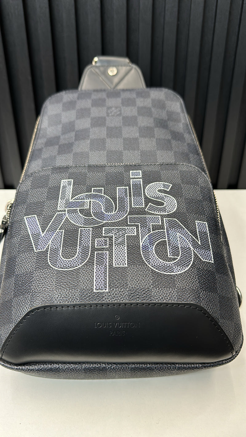 Louis Vuitton Avenue Sling Bag Limited Edition Interlinked Logo Damier Graphite