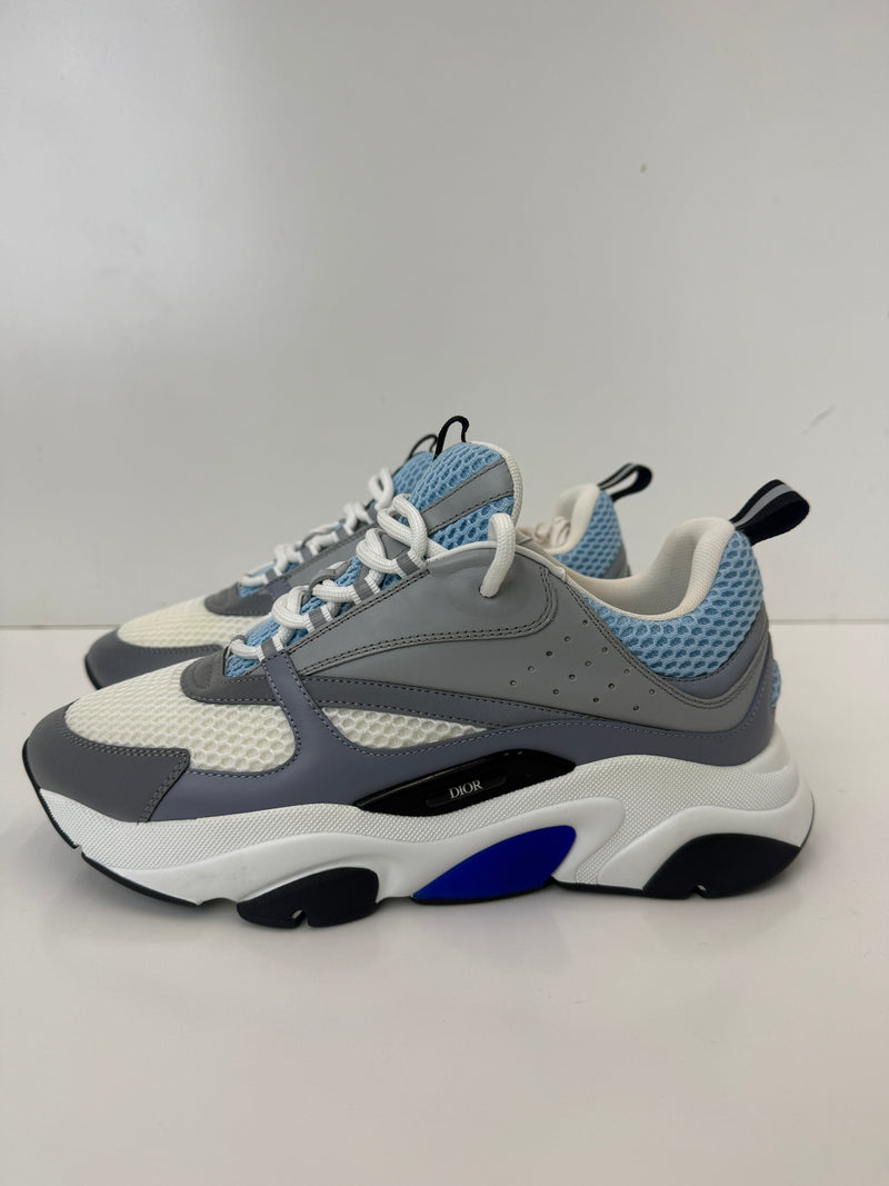 B22 SNEAKER White/light blue  Technical Mesh and Calfskin