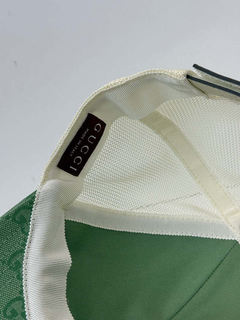 Mesh back monogram canvas cap green