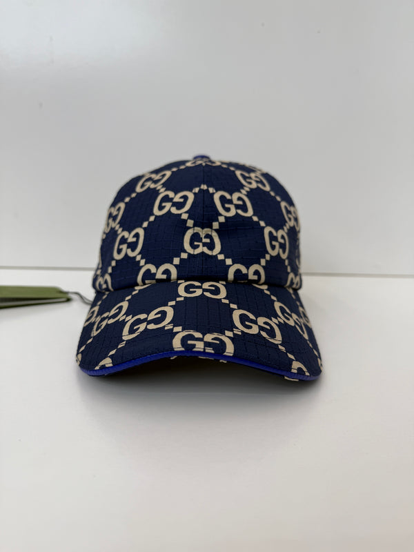 Limited monogram GG Polyester cap blue