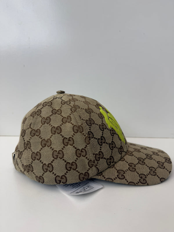GUCCI GG monogram canvas cap yellow print