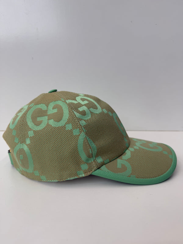 jumbo GG monogram-print baseball hat mint green