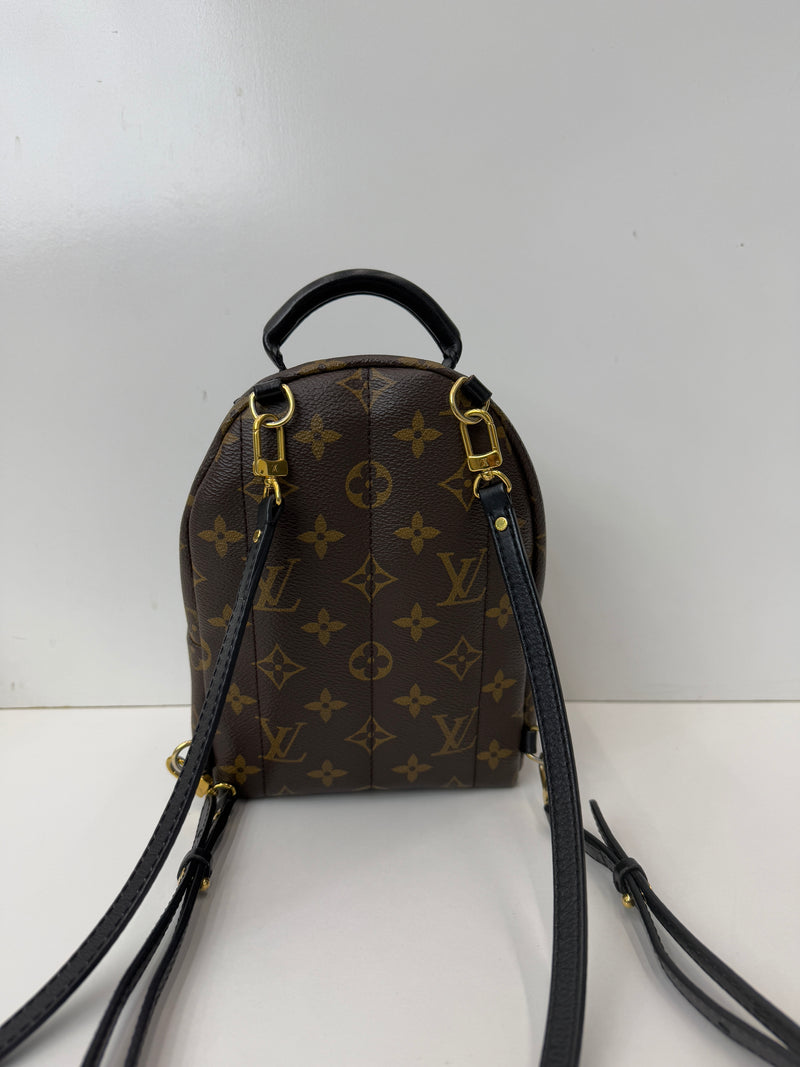 LV Palm Springs Backpack Mini Monogram Gold Metal