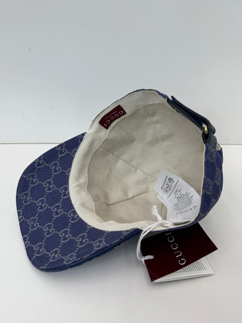 GG monogram canvas cap blue