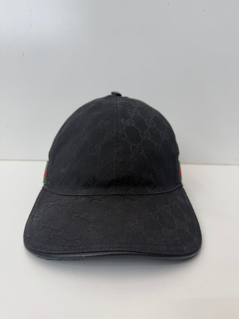 GG monogram canvas cap black