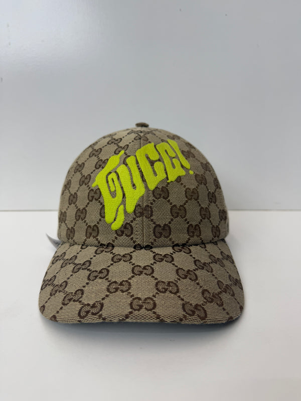GUCCI GG monogram canvas cap yellow print