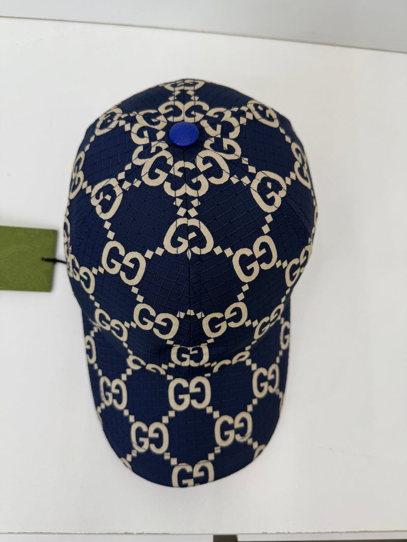 Limited monogram GG Polyester cap blue