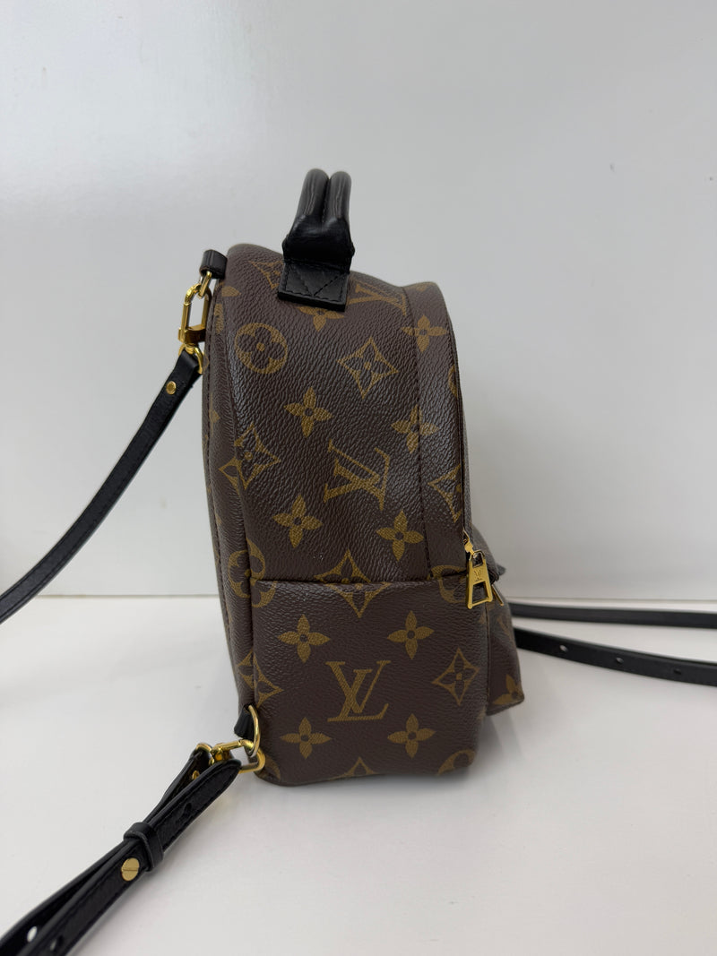 LV Palm Springs Backpack Mini Monogram Gold Metal