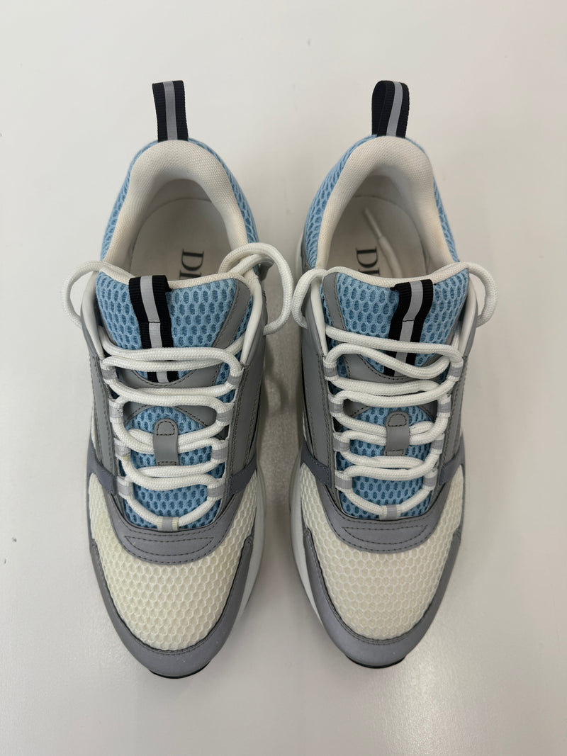 B22 SNEAKER White/light blue  Technical Mesh and Calfskin