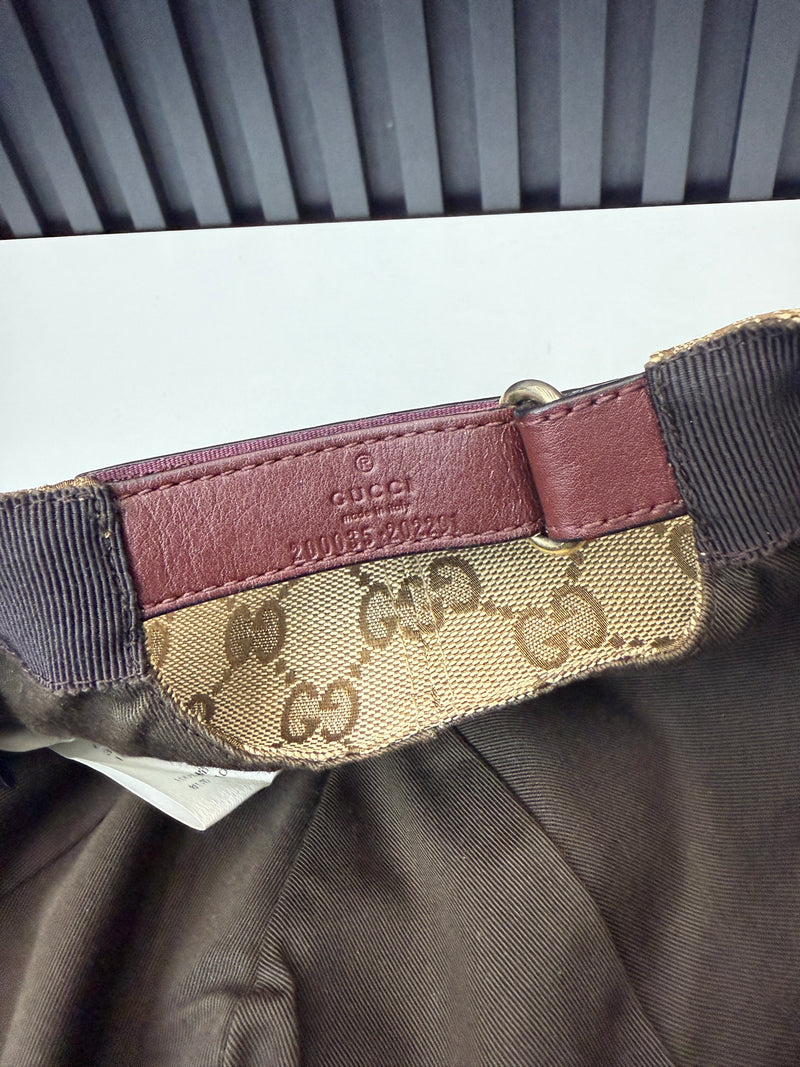 GUCCI GG CANVAS orange/burgundy stripe