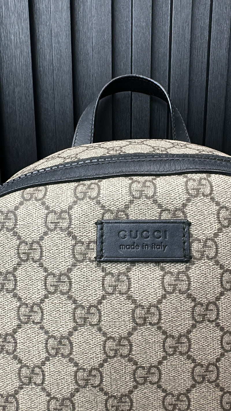 Gucci Zip Pocket Backpack GG Coated Canvas