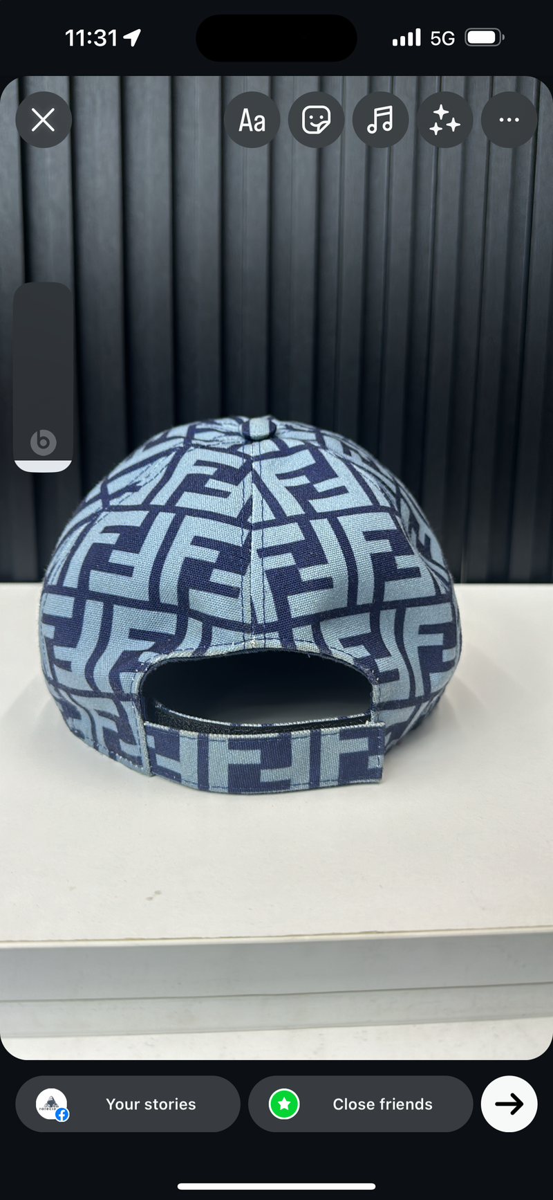 Fendi FF Blue fabric baseball cap