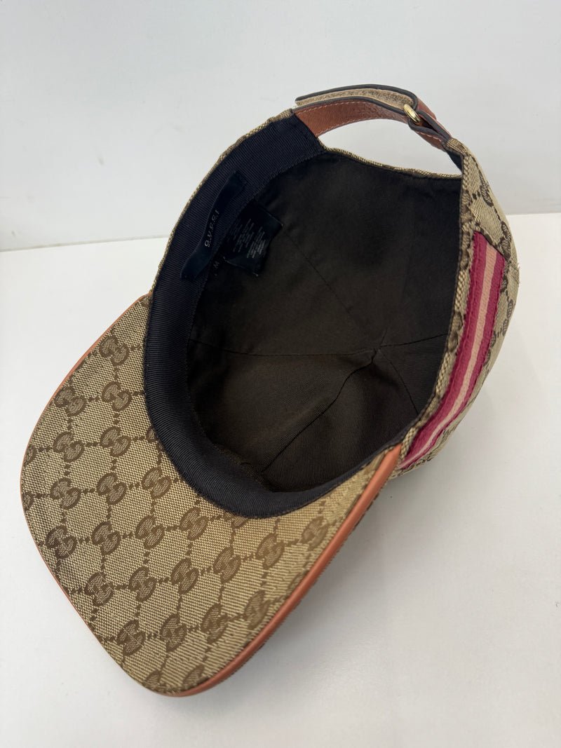 GUCCI GG CANVAS peach stripe