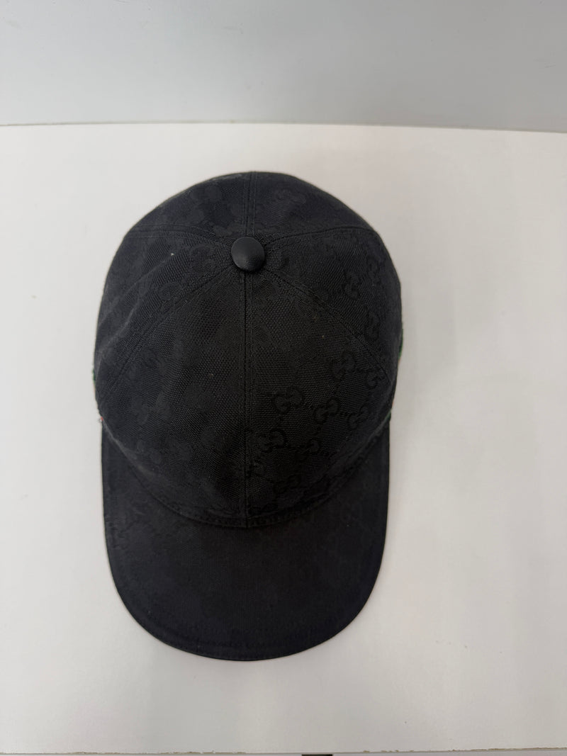 GG monogram canvas cap black