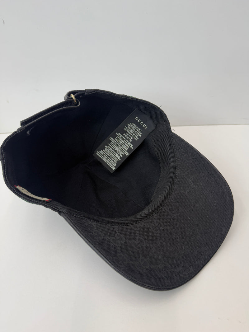 GG monogram canvas cap black
