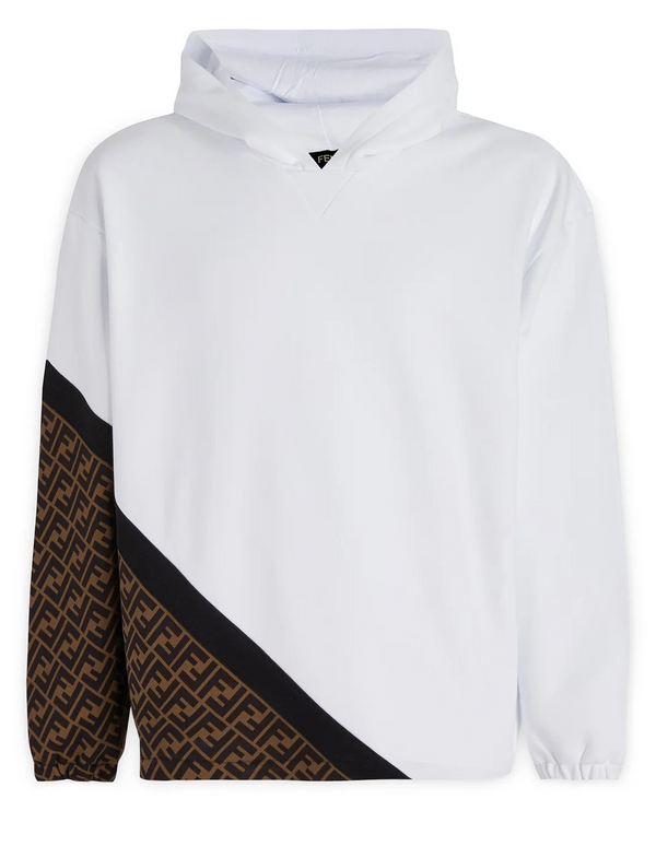 Hoodie with monogram insert Fendi white