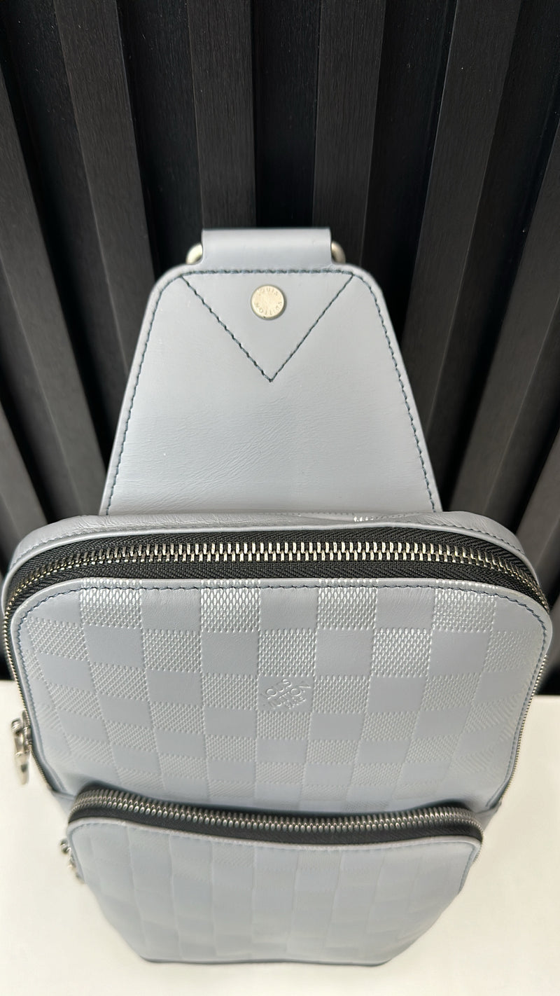 (Louis Vuitton Avenue Sling Bag Limited Edition Damier Graphite grey