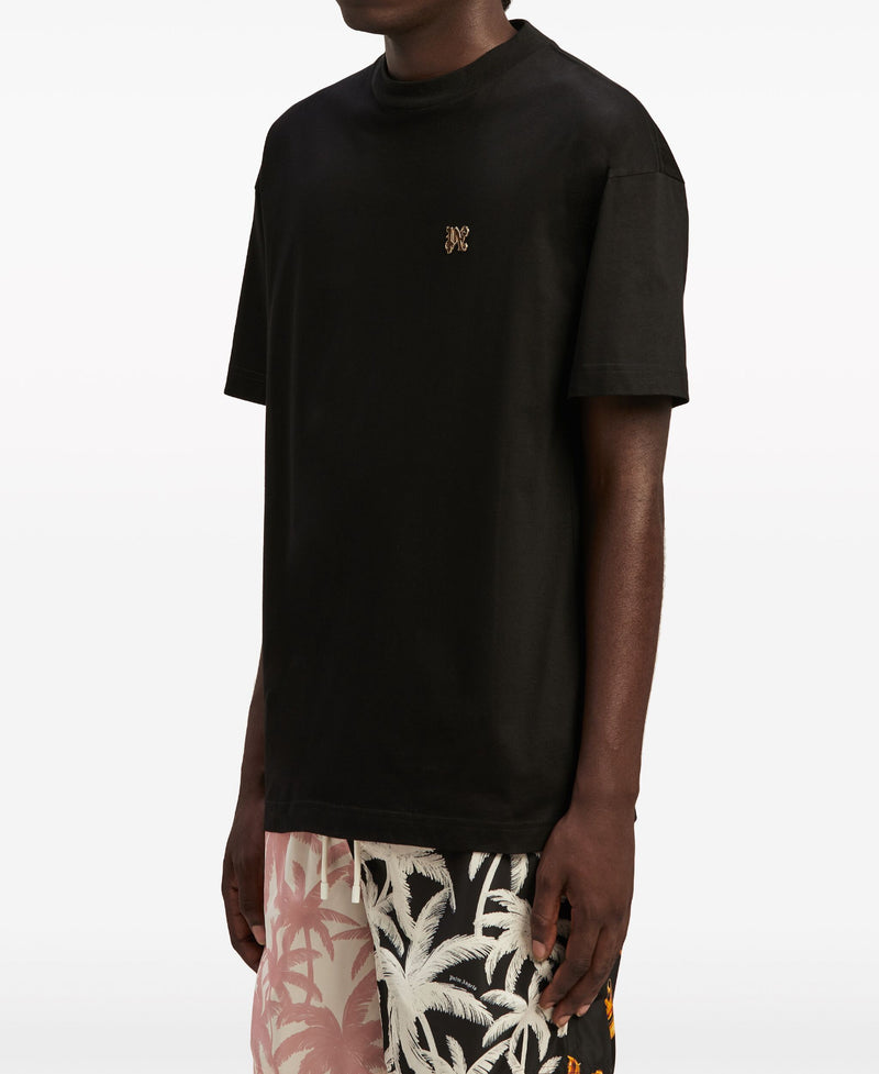 Palm Angels monogram-appliqué cotton T-shirt