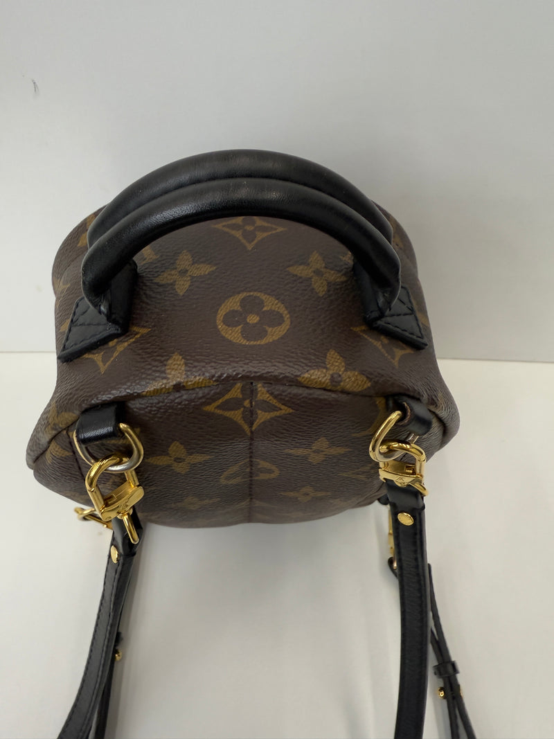 LV Palm Springs Backpack Mini Monogram Gold Metal