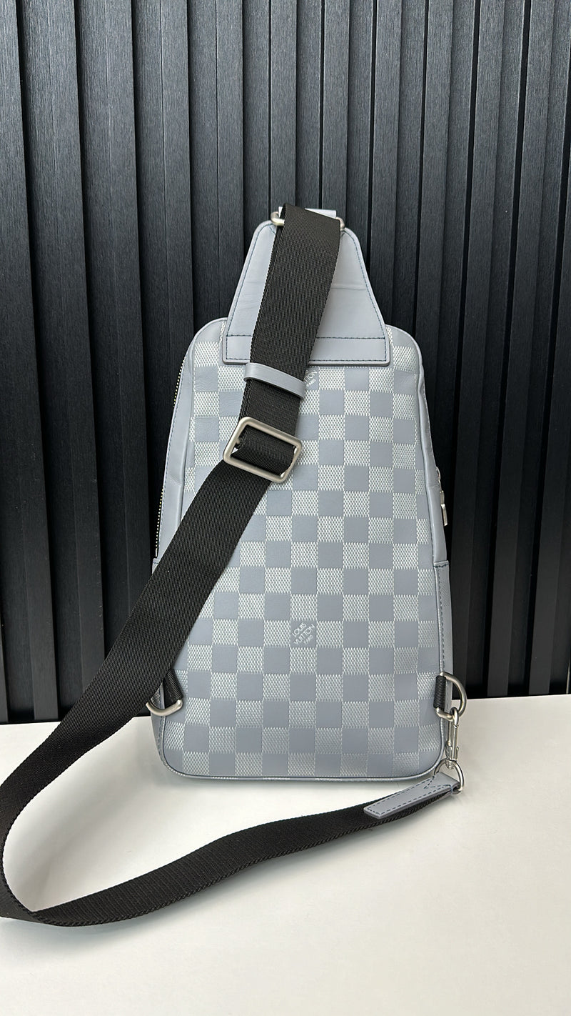 (Louis Vuitton Avenue Sling Bag Limited Edition Damier Graphite grey