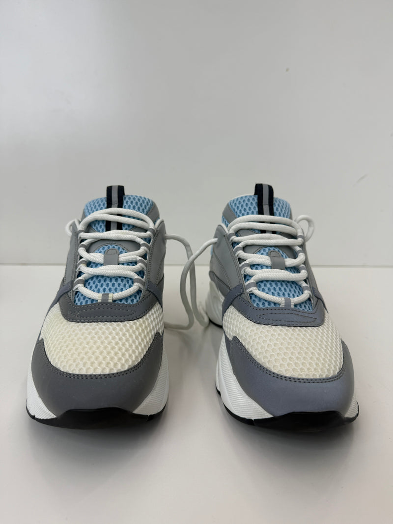B22 SNEAKER White/light blue  Technical Mesh and Calfskin