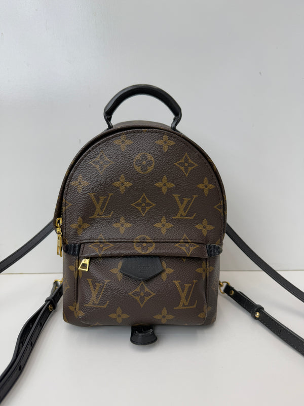 LV Palm Springs Backpack Mini Monogram Gold Metal