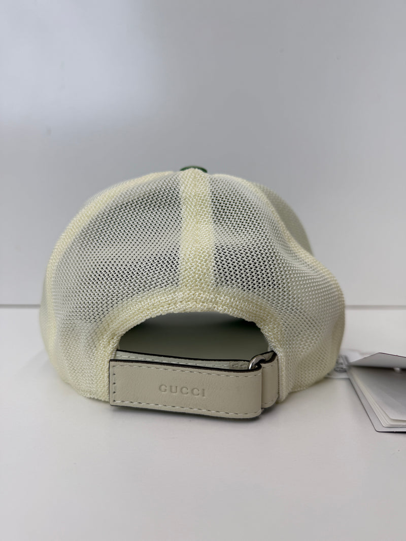 Mesh back monogram canvas cap green