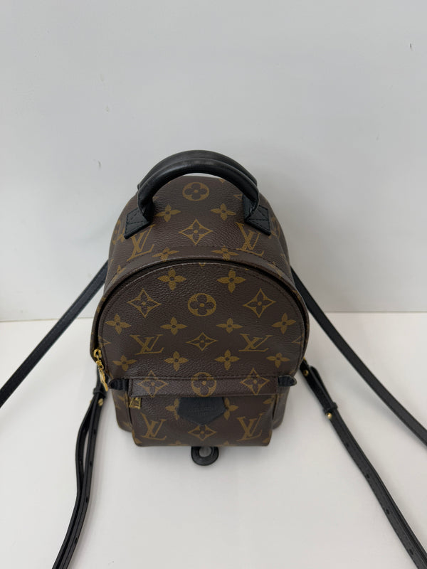 LV Palm Springs Backpack Mini Monogram Gold Metal