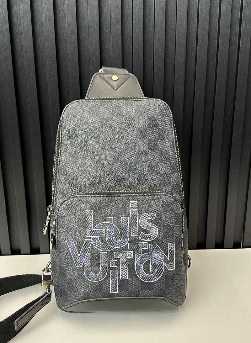 Louis Vuitton Avenue Sling Bag Limited Edition Interlinked Logo Damier Graphite