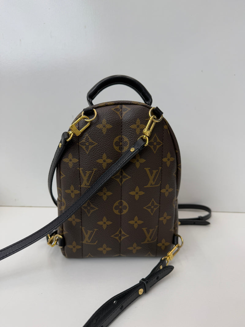 LV Palm Springs Backpack Mini Monogram Gold Metal