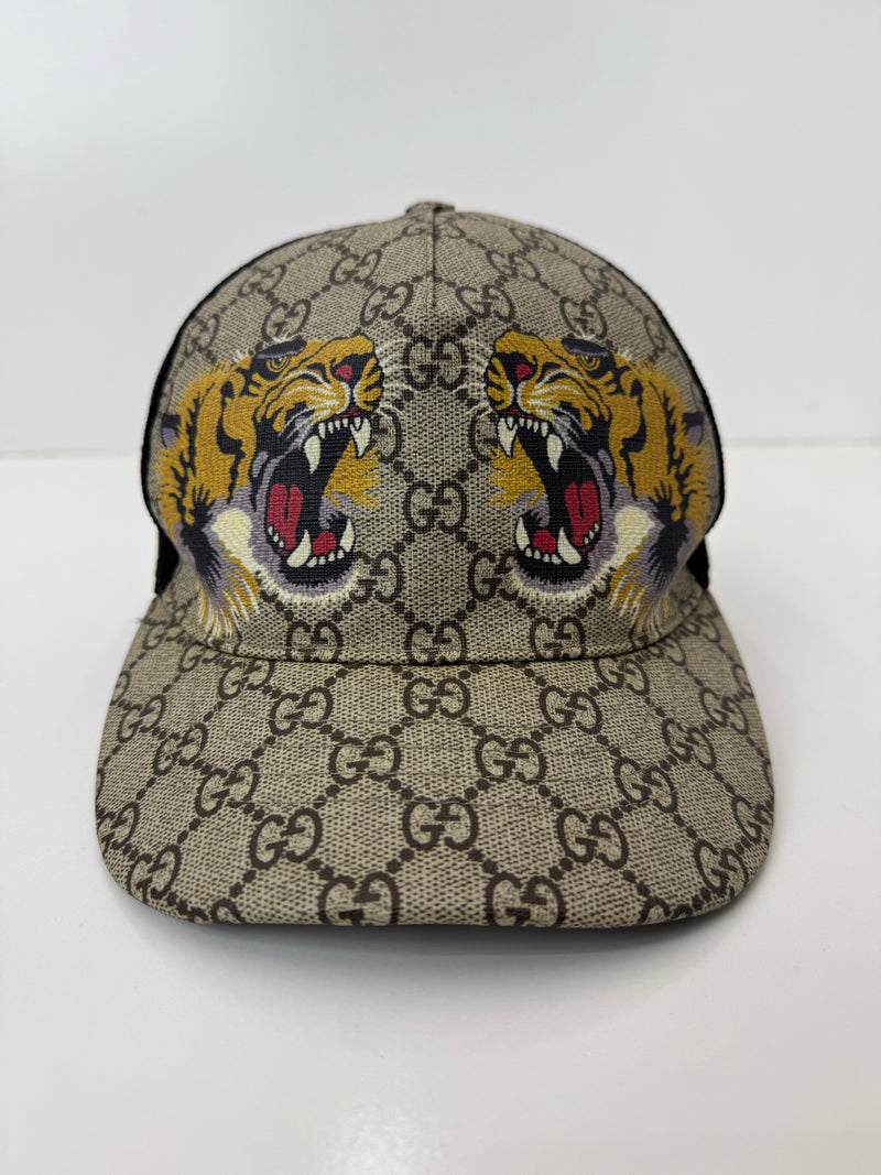 GUCCI TIGERS PRINT GG SUPREME BASEBALL HAT