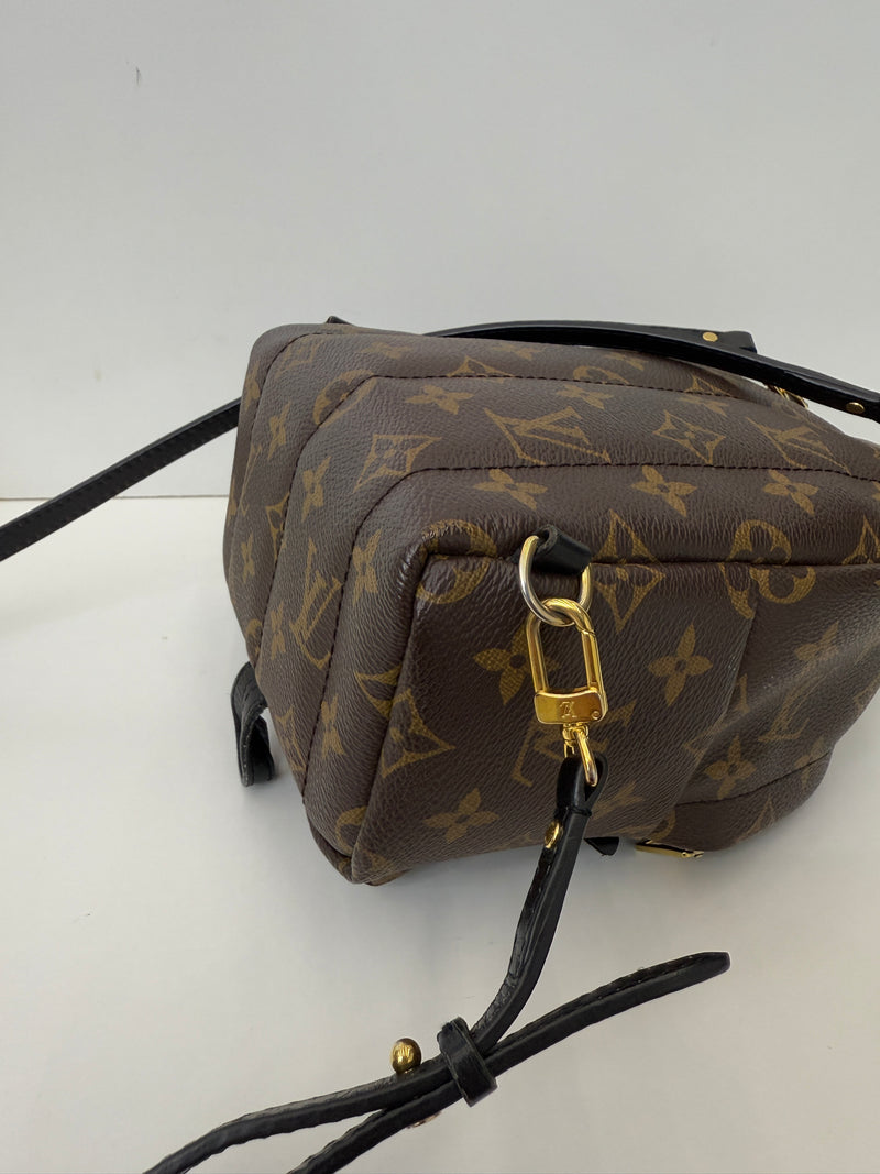 LV Palm Springs Backpack Mini Monogram Gold Metal