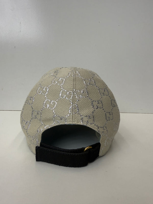 GG Monogram Wool Silk Baseball Logo Cap white