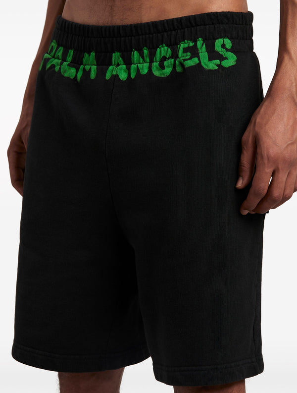 Palm Angels logo-print cotton track shorts