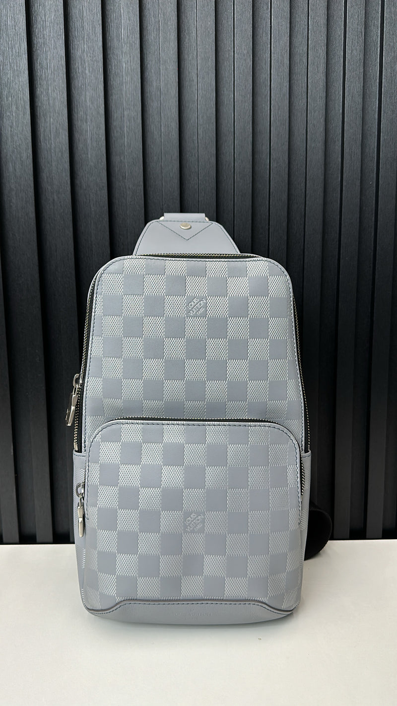 (Louis Vuitton Avenue Sling Bag Limited Edition Damier Graphite grey