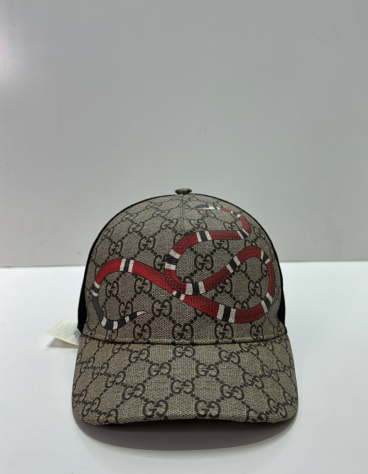 GUCCI KINGSNAKE PRINT GG SUPREME HAT BEIGE Rareclozet