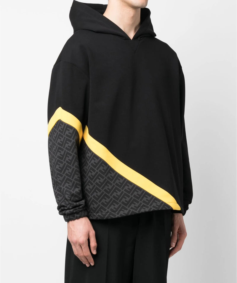 Hoodie with monogram insert Fendi black