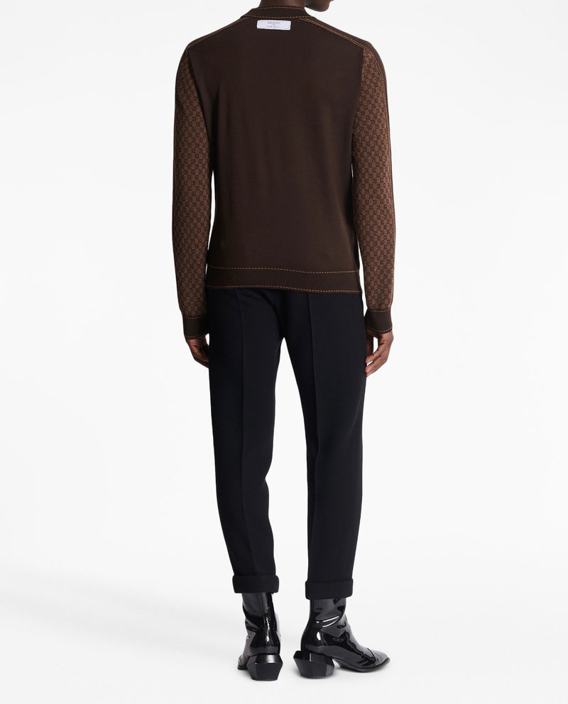 Balmain intarsia-knit long-sleeve jumper