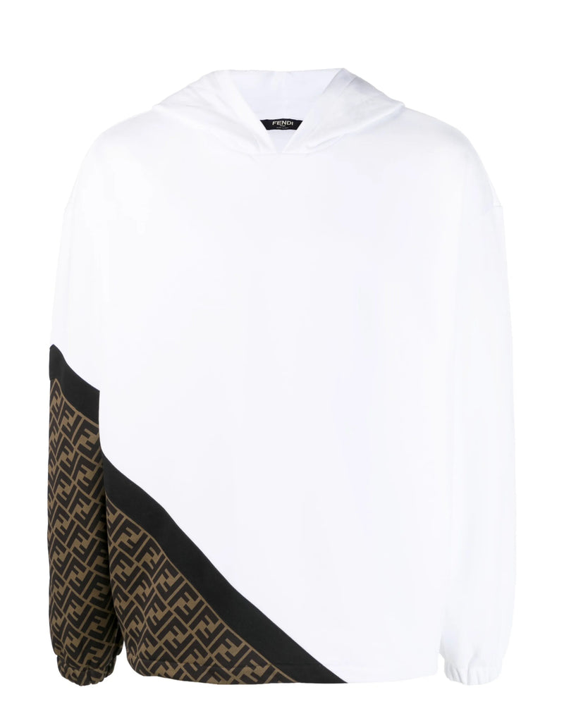 Hoodie with monogram insert Fendi white