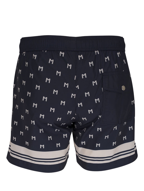 Moncler monogram-print swim shorts