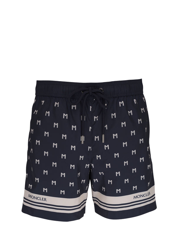 Moncler monogram-print swim shorts