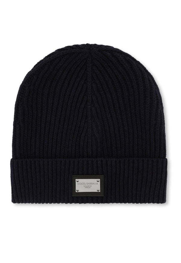 Dolce & Gabbana DG Essentials logo-patch knitted beanie