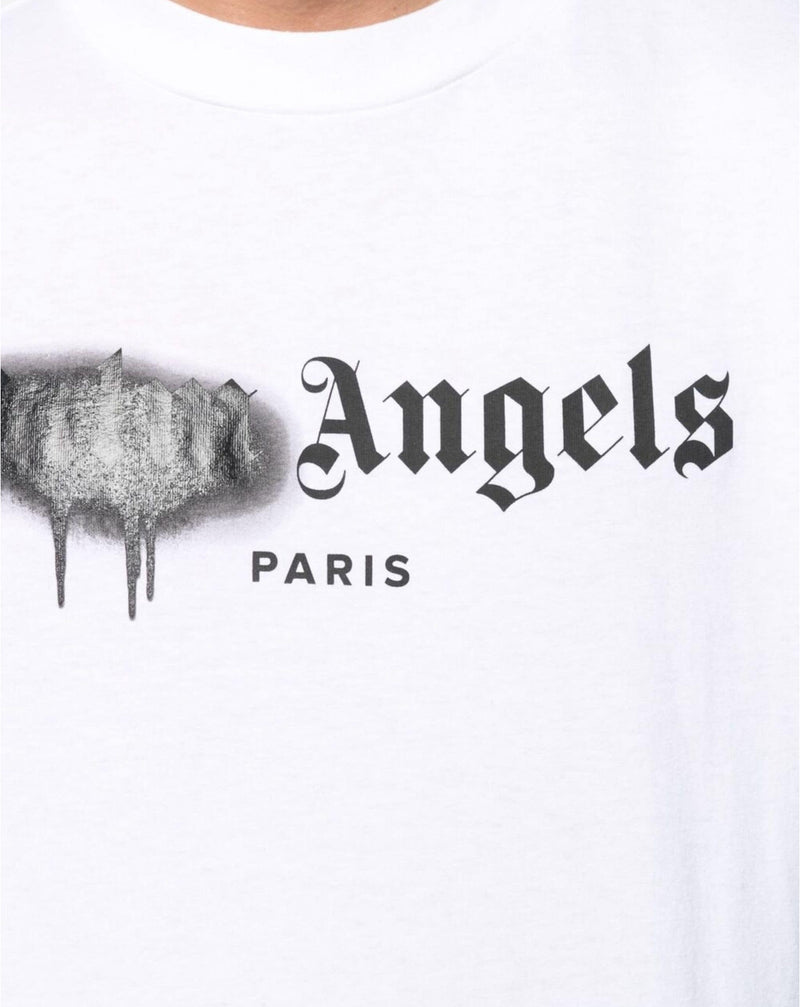 Palm angels Paris spray logo print t-shirt