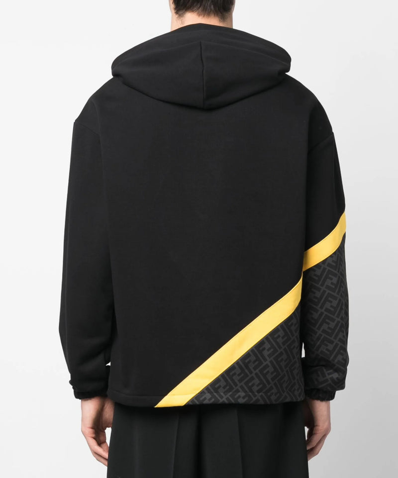 Hoodie with monogram insert Fendi black