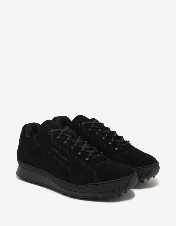 Saint Laurent Black Suede Leather Jump Trainers