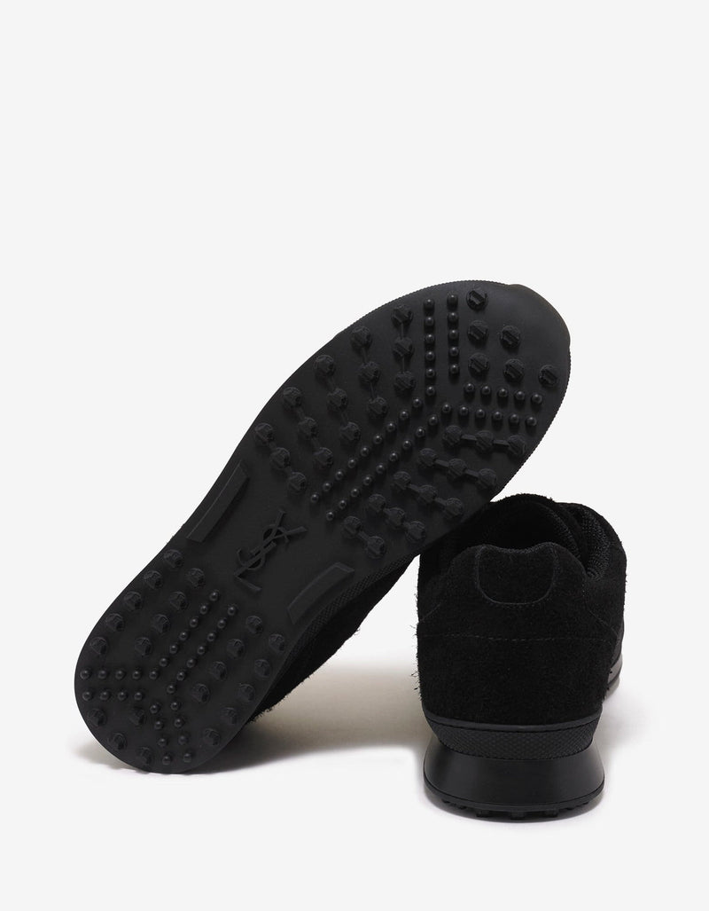 Saint Laurent Black Suede Leather Jump Trainers