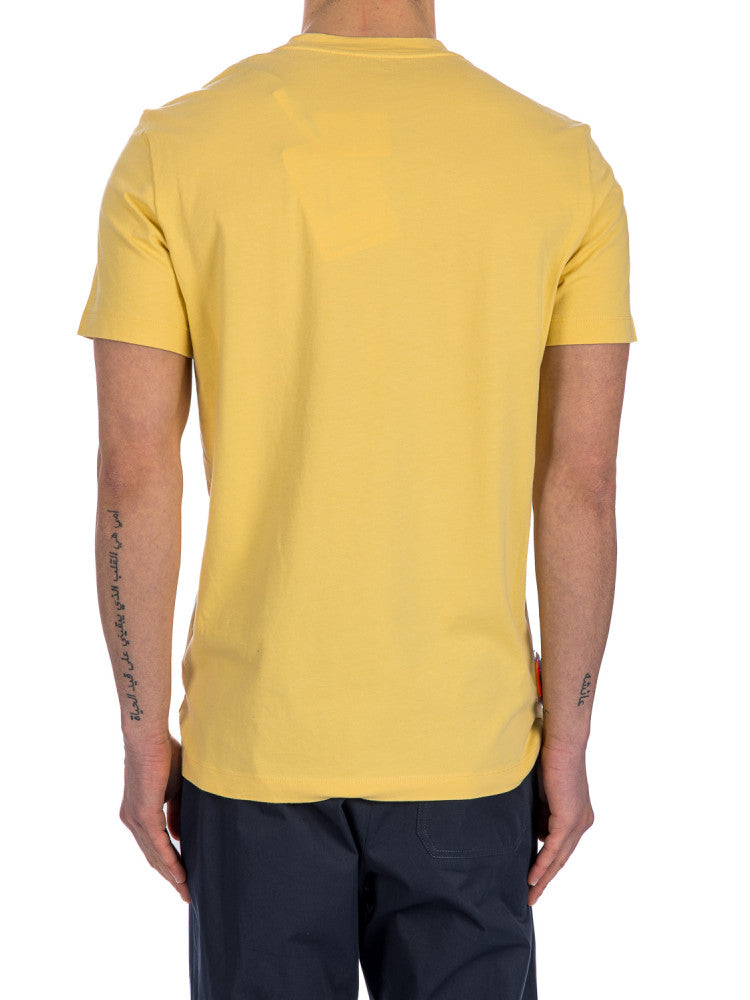 logo-embroidered cotton T-shirt yellow