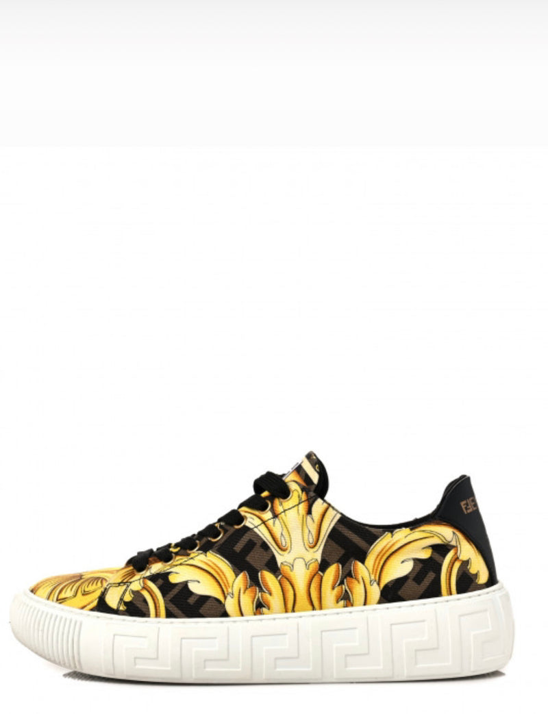 Fendace Greca Sneakers 44 Gold Multicolor